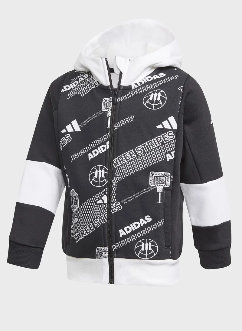 Adidas Youth Aero Ready Fleece Track Jacket