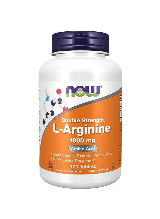 now Supplements, L-Arginine 1,000 mg, Nitric Oxide Precursor*, Amino Acid, 120 Tablets - Image 1