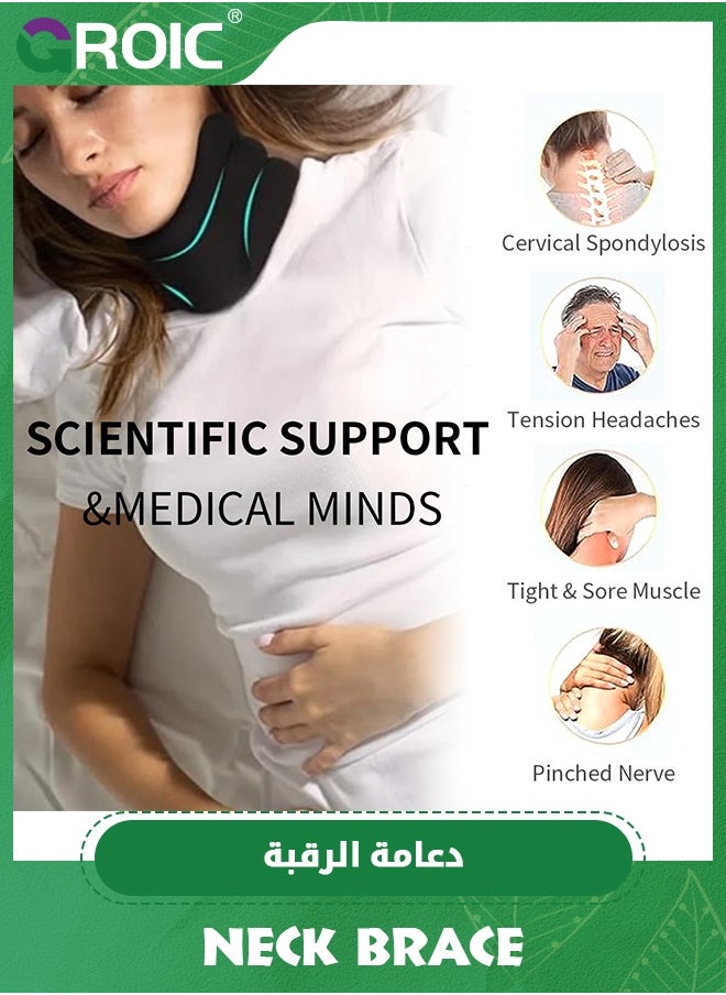 GROIC Neck Brace, Cervicorrect Neck Brace, Neck Brace Cervical Collar Support Neck for Sleeping, Soft Foam Neck Support Relieves Pain & Pressure in Spine for Women and Men (Black)  - Image 5