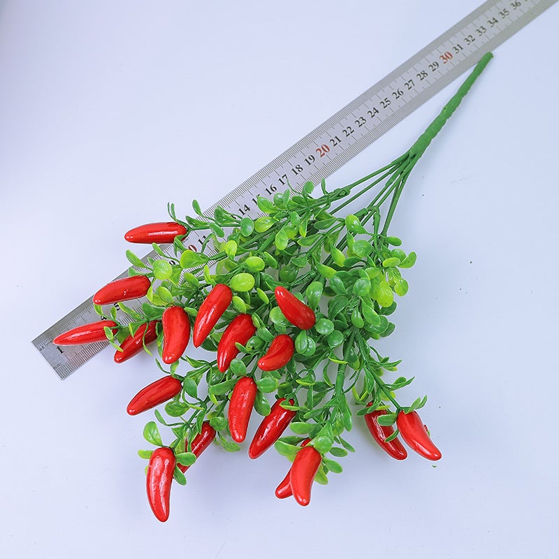 Generic Artificial Holly Berry Pepper Cherry Trees Home Decor Single pepper fruit 
