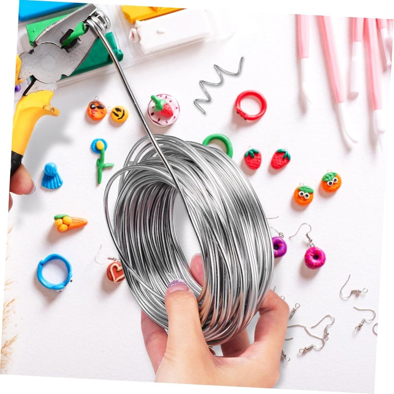 سلك الألومنيوم الفضي لصنع المجوهرات المعدنية الحرفية السميك المسطح القابل للثني - Image 5