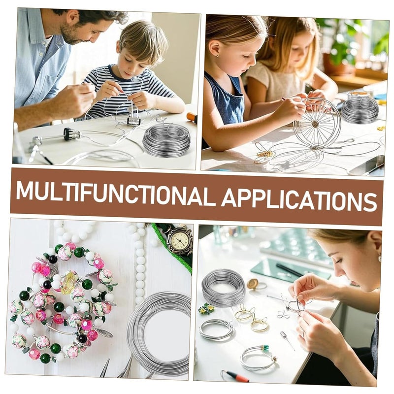 سلك الألومنيوم الفضي لصنع المجوهرات المعدنية الحرفية السميك المسطح القابل للثني - Image 4