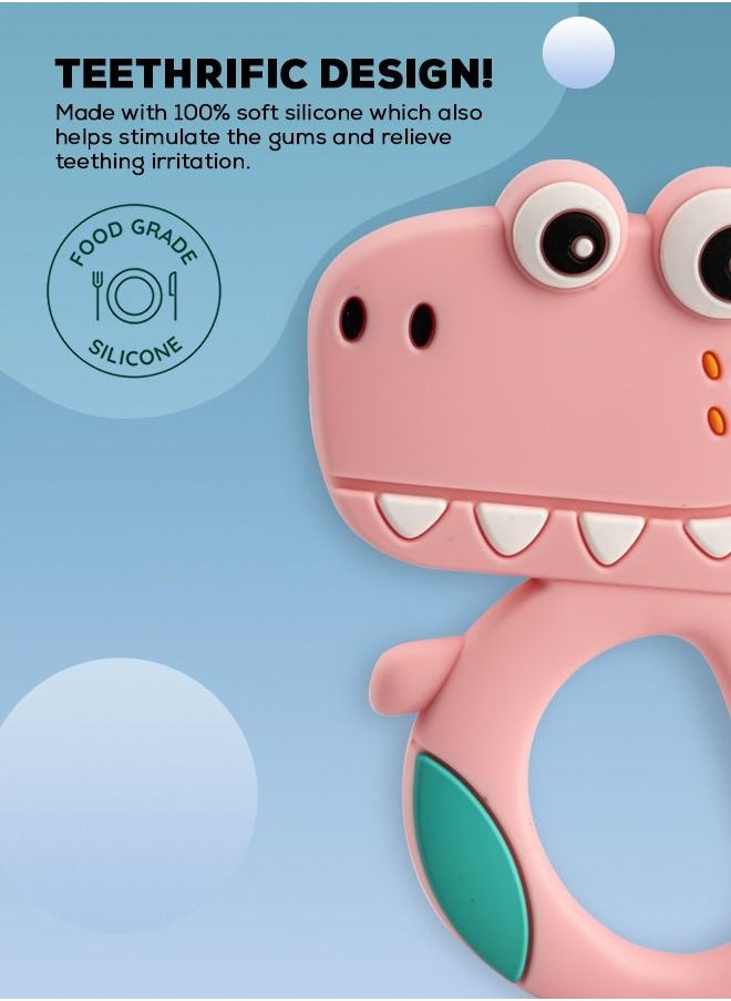 Dinosaur Silicone Teether BPA Free, 3 Months+ Pink - pzsku/ZBC6B4AA3532223402FE3Z/45/_/1659611950/0f3163f3-de5c-4b74-8caa-d9177ea061af