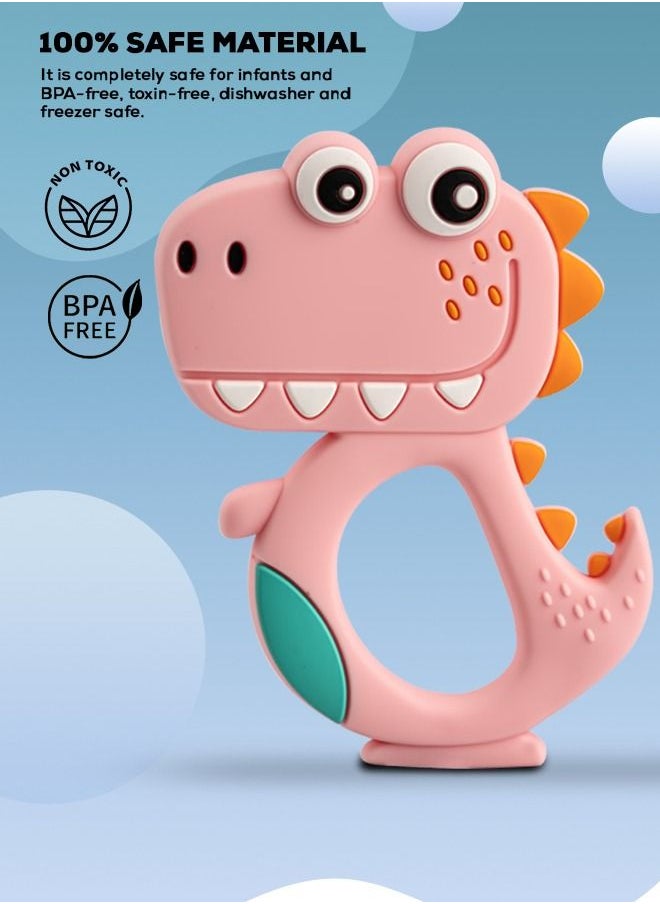 Dinosaur Silicone Teether BPA Free, 3 Months+ Pink - pzsku/ZBC6B4AA3532223402FE3Z/45/_/1659611950/e289f43d-74c9-41e1-98ec-c00cfbd29791