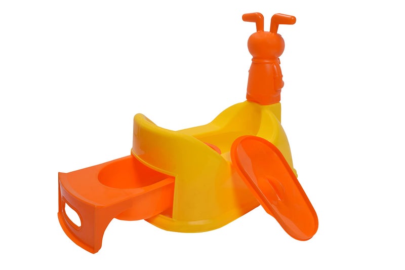 Liza Big Size Teddy Face Style Toilet Trainer Baby Potty Seat With Removable Tray & Closing LID ( For 6-48 Month Kids) (Yellow) - Image 4