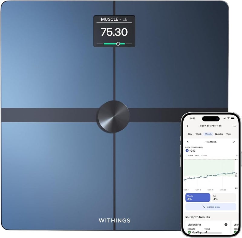 WITHINGS Body Smart Wi-Fi Digital Personal Scales/Body Fat Scales for Extended Body Composition Including Muscle Mass, Water Content, Bone Density - Image 1