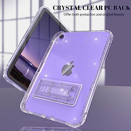 Rantice Case for iPad mini 6 2021, iPad mini 7 (A17 Pro) 2024 Case with Pencil Holder and Kickstand for Women Girl Kids, Slim Shockproof Clear Transparent Cover for iPad mini 8.3 inch (Clear+Glitter) - Image 4