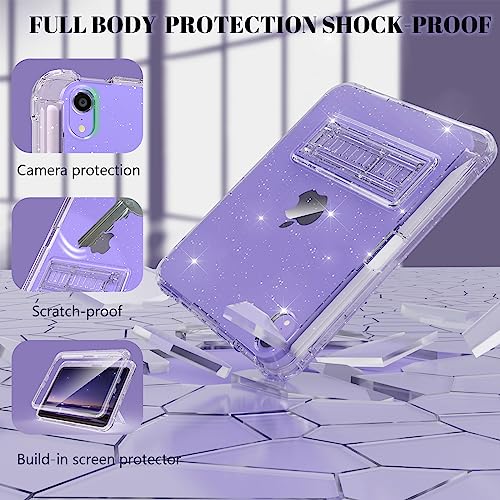 Rantice Case for iPad mini 6 2021, iPad mini 7 (A17 Pro) 2024 Case with Pencil Holder and Kickstand for Women Girl Kids, Slim Shockproof Clear Transparent Cover for iPad mini 8.3 inch (Clear+Glitter) - Image 5