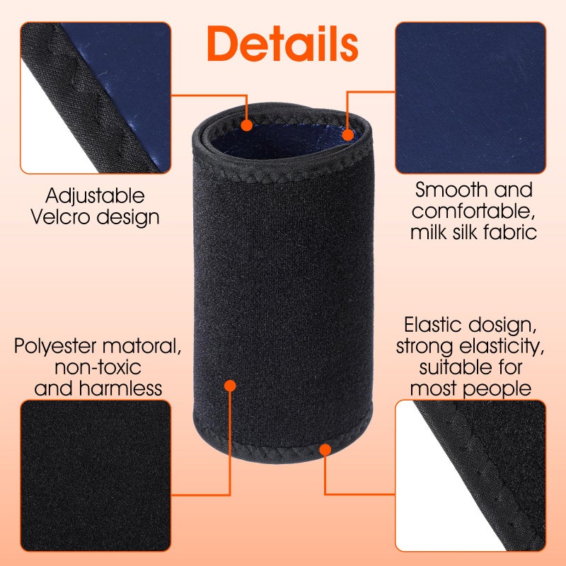 Qianyu 1 Pair Arm Trimmers Adjustable Sauna Sweat Bands Workout Arm Fat Reducer Bands Trainer Toner Slimmer Sleeves for Women Flabby Arms Sports Workout (Black) - Image 2