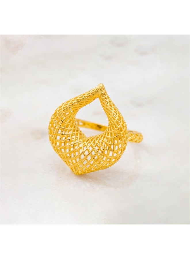 BAFLEH JEWELLERY Modern 21K Gold Geometric Filigree Pendant Set for Women by Bafleh Jewellery - Image 5