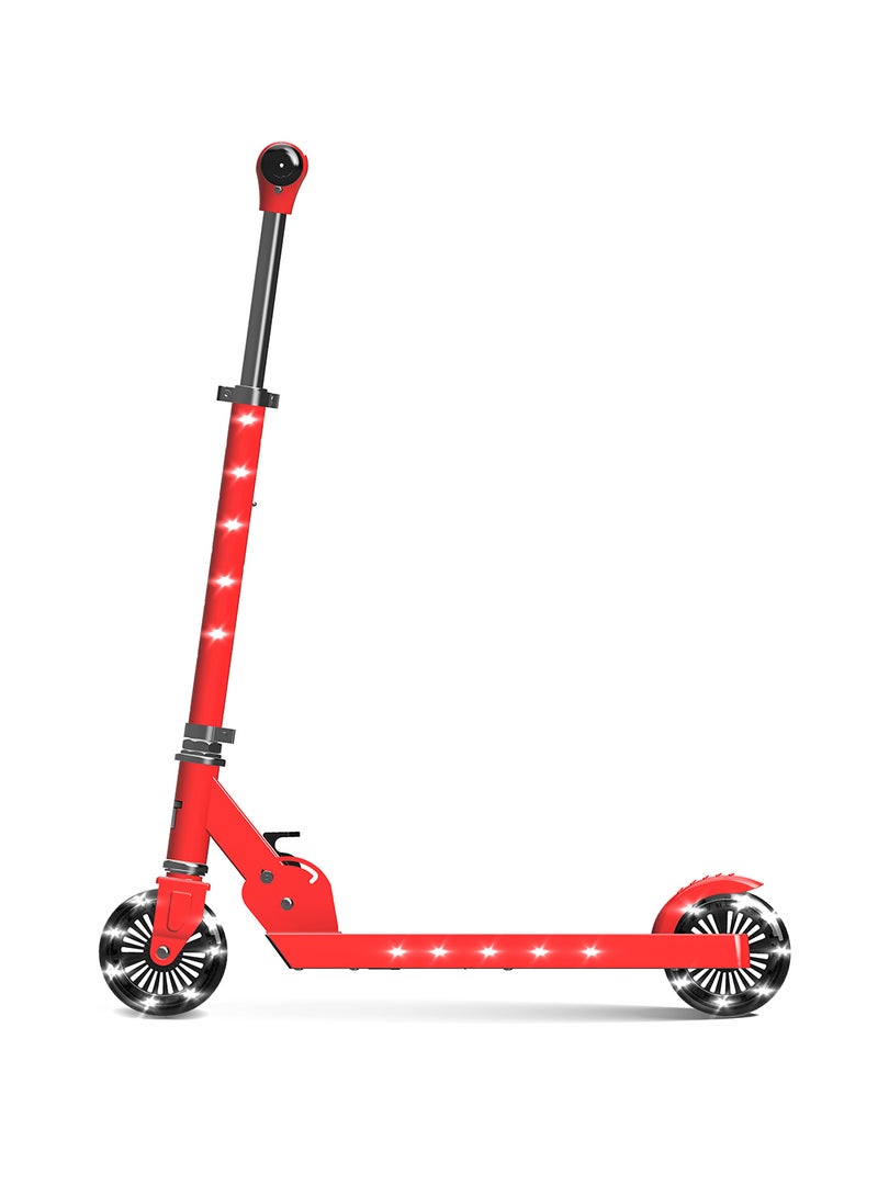 LIT Starship 2-Wheel Kick Scooter Candy Red | Foldable Lightweight Scooter For Kids Age 5+ | Adjustable Handlebar | Rear Brake | Smooth Pu Wheels | Outdoor Riding Fun & Easy Storage | LT-7001 - Image 2
