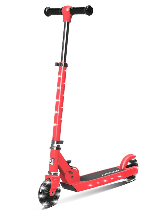 LIT Starship 2-Wheel Kick Scooter Candy Red | Foldable Lightweight Scooter For Kids Age 5+ | Adjustable Handlebar | Rear Brake | Smooth Pu Wheels | Outdoor Riding Fun & Easy Storage | LT-7001 - Image 1
