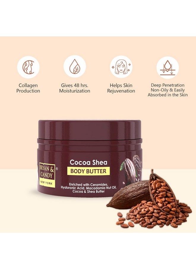 BRYAN & CANDY New York'S Cocoa Shea Body Butter With Natural Organic Shea Butter And Cocoa Seed Butter For Soft Skin (200Gm)  - Image 3