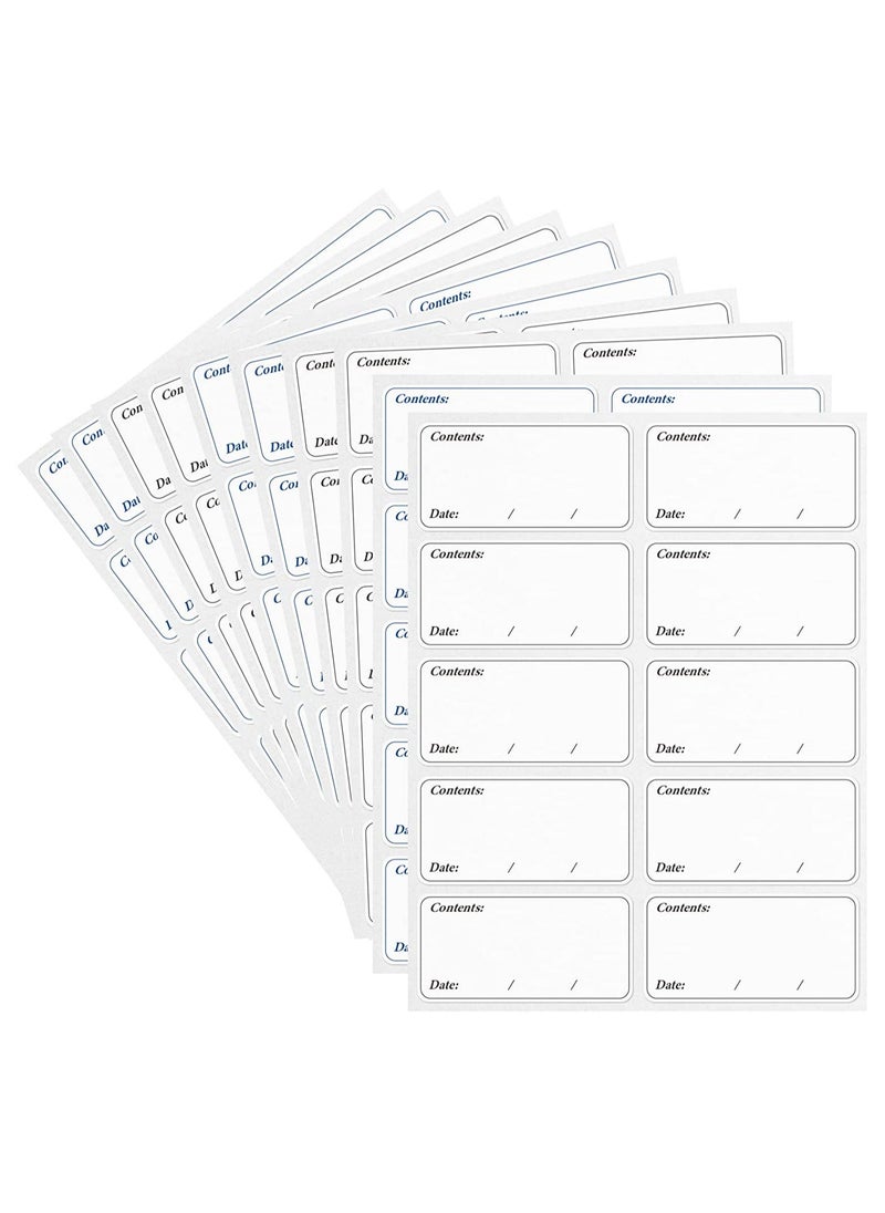 Y&D 400 pcs Freezer Labels, Easy Peel Off Meat Stickers Labels Self-Adhesive Removable Food Date 1.2 x 2.4inch Waterproof Refrigerator for Storage Boxes, Jars  - Image 1