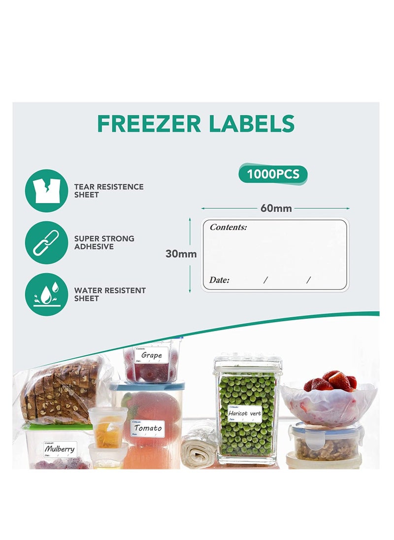 Y&D 400 pcs Freezer Labels, Easy Peel Off Meat Stickers Labels Self-Adhesive Removable Food Date 1.2 x 2.4inch Waterproof Refrigerator for Storage Boxes, Jars  - Image 2
