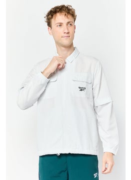 Reebok Men Sportswear Fit Long Sleeve Outdoor Sweatshirt, Light Grey  - Image 1