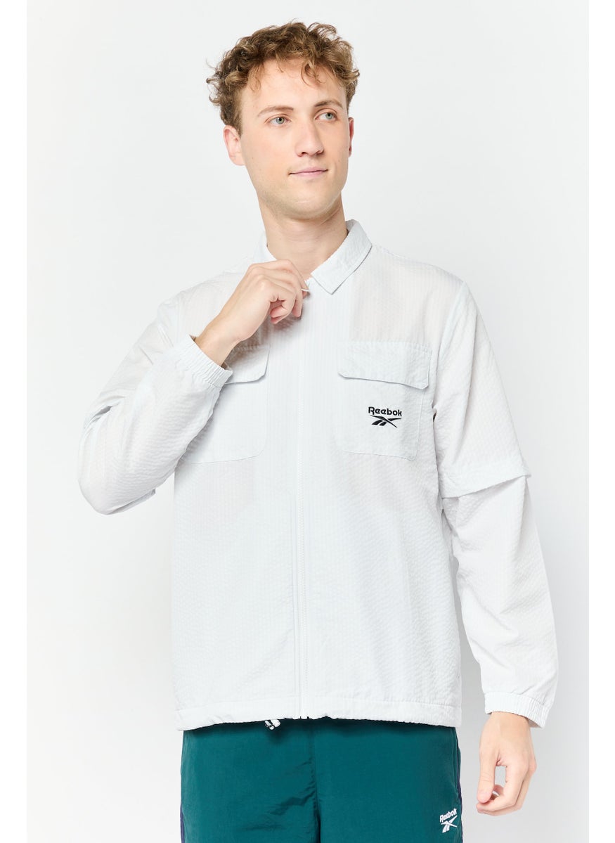 Reebok Men Sportswear Fit Long Sleeve Outdoor Sweatshirt, Light Grey  - Image 1