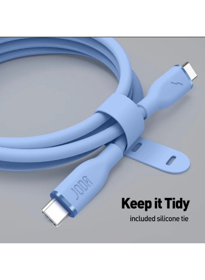 جودا سلك JODA سيليكون 60 واط تايب سي الى تايب سي 1 متر - ازرق - Image 3