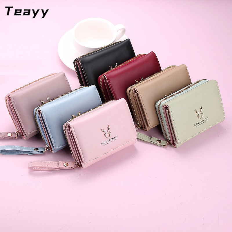 Multifunctional Solid Color PU Leather Wallet, RFID Blocking Design Portable Daily Storage Purse for Cards Cash Coin Business Use - Image 2