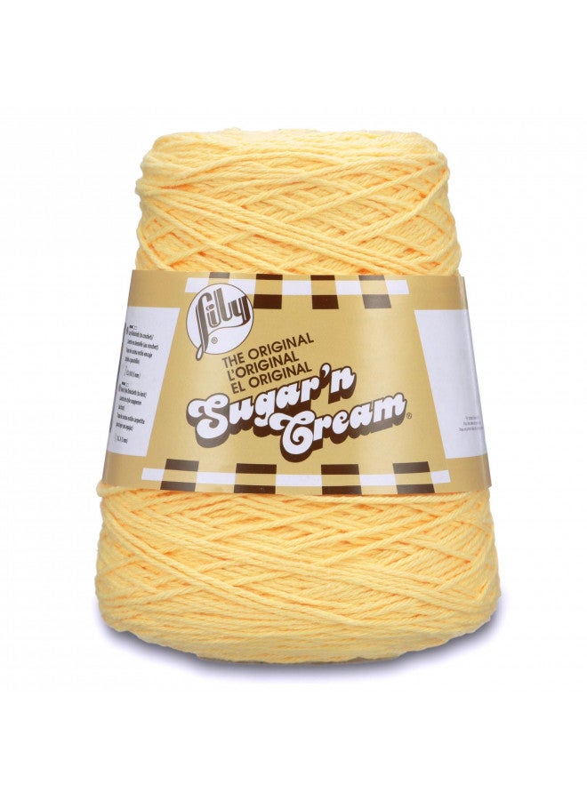 Lily Sugar'n Cream Cotton Cone Yarn, 14 oz, Yellow, 1 Cone - Image 1