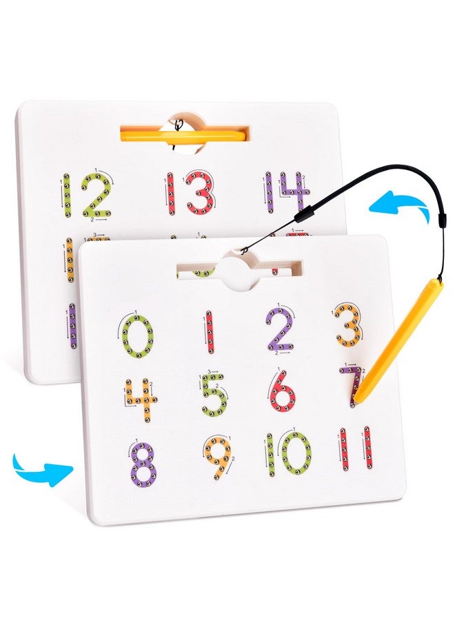 GAMENOTE Magnetic Number Tracing Board, 2 in 1 Double Sided Numbers 1-20 Writing Board for Toddlers & Kids, Preschool Handwriting Learning Toys, Educational Math Manipulatives - Image 1
