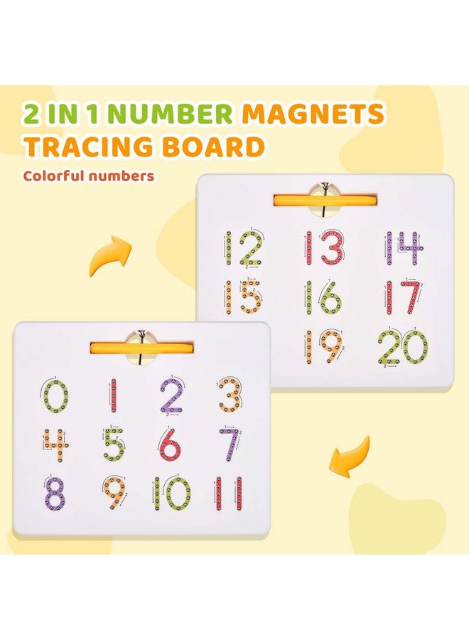 GAMENOTE Magnetic Number Tracing Board, 2 in 1 Double Sided Numbers 1-20 Writing Board for Toddlers & Kids, Preschool Handwriting Learning Toys, Educational Math Manipulatives - Image 3