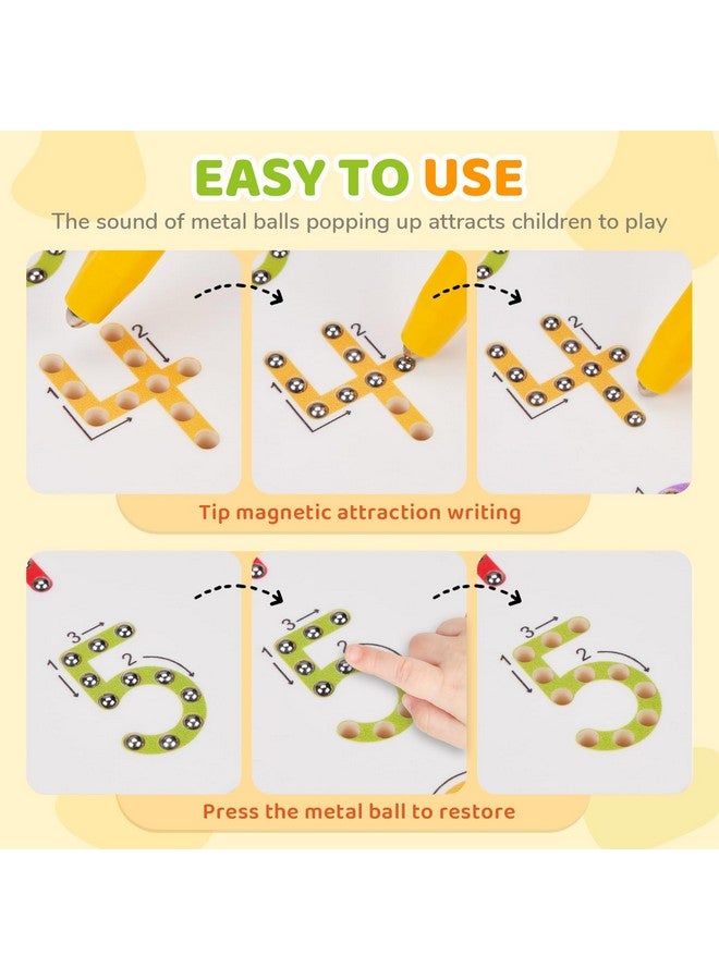 GAMENOTE Magnetic Number Tracing Board, 2 in 1 Double Sided Numbers 1-20 Writing Board for Toddlers & Kids, Preschool Handwriting Learning Toys, Educational Math Manipulatives - Image 2