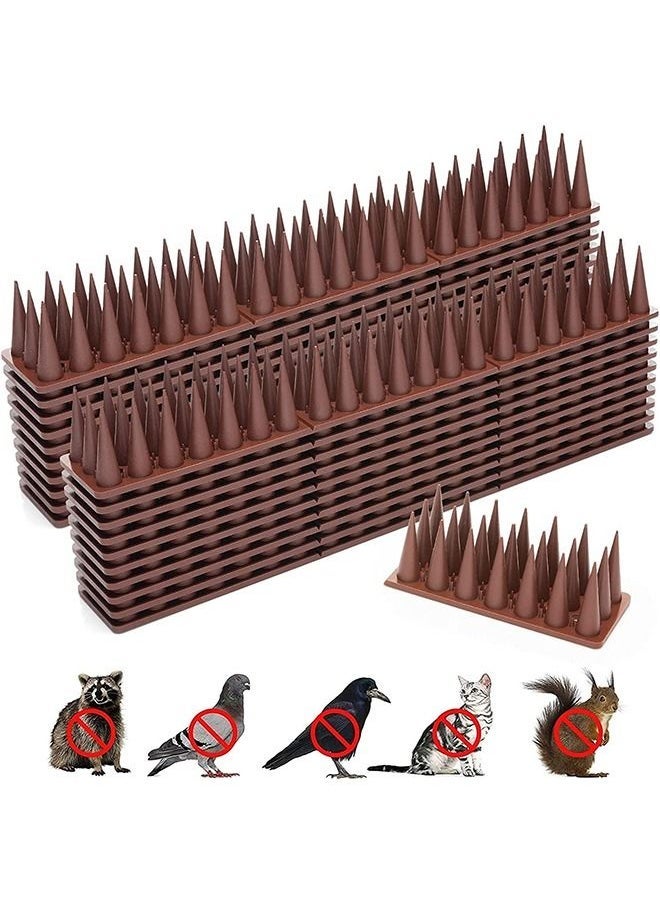 Arabest Bird Spikes, 20 Pack Bird Nails for Birds, Pigeons, Squirrels, Crows, Cats, Bird Defensive Nails for Outdoors, Keep Birds Away, Plastic Fence Nails for Railings and Roofs (Brown) - Image 1