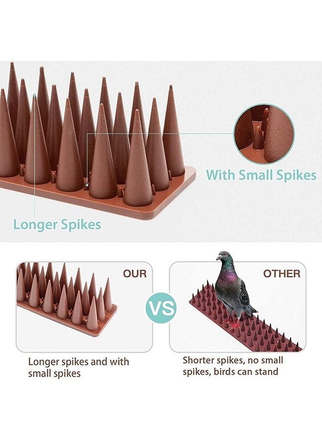 Arabest Bird Spikes, 20 Pack Bird Nails for Birds, Pigeons, Squirrels, Crows, Cats, Bird Defensive Nails for Outdoors, Keep Birds Away, Plastic Fence Nails for Railings and Roofs (Brown) - Image 3
