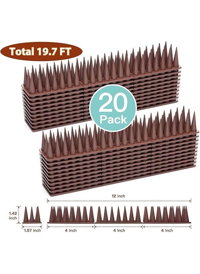 Arabest Bird Spikes, 20 Pack Bird Nails for Birds, Pigeons, Squirrels, Crows, Cats, Bird Defensive Nails for Outdoors, Keep Birds Away, Plastic Fence Nails for Railings and Roofs (Brown) - Image 4