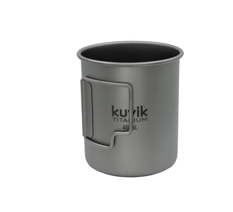 Kuvik Titanium Cup with Lid 450ml (15.2 oz) - Ultralight and Compact Pot for Backpacking, Camping, and Survival - Image 3