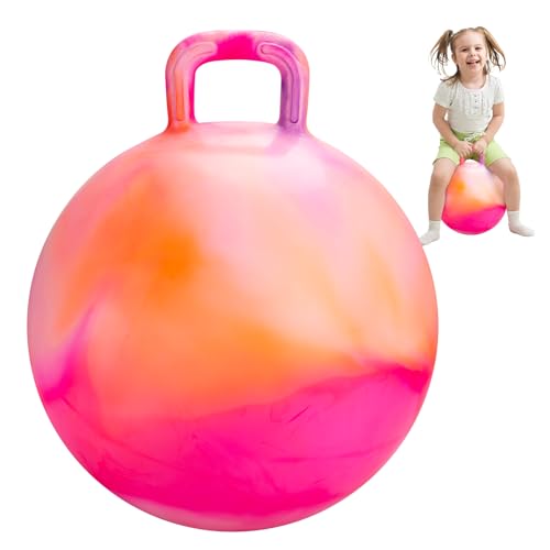 INPODAK Hopper Ball 18 Inch Bouncy Ball with Handle for Kids Hippity Hop Jumping Bounce Hopping Toy for Boys Girls Ages 36 Includes Pump and Gift Box Great Gift for Birthday - Image 1