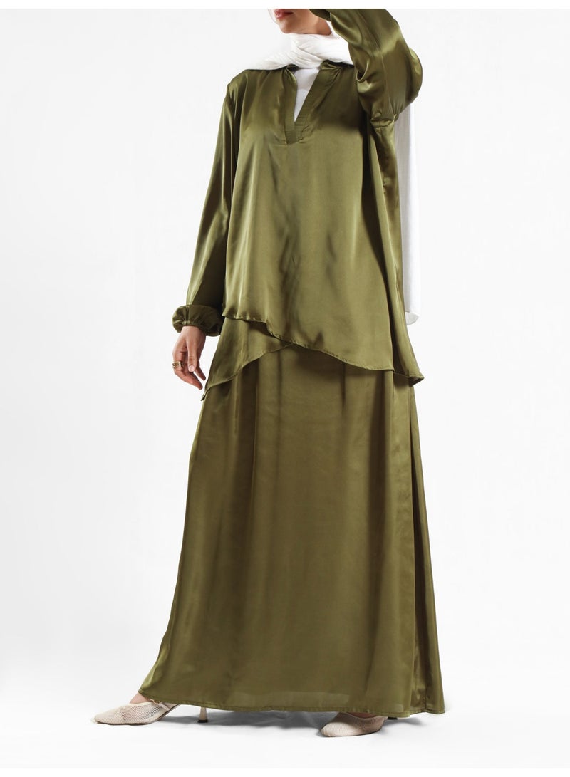 ايمالينا فاشون Modest Satin Skirt - Image 2