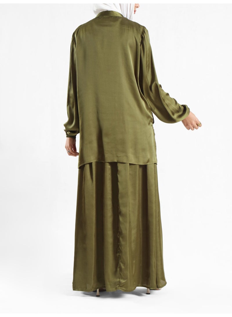 ايمالينا فاشون Modest Satin Skirt - Image 3