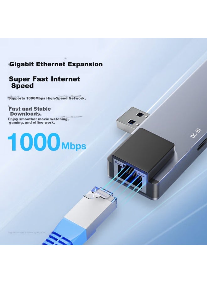 Isky Usb 3.0 To Gigabit Ethernet Adapter Hub Splitter With Right-angle Design, Compatible With Laptops And Desktops, Rj45 Converter For Ethernet Cable Adapter - Image 4