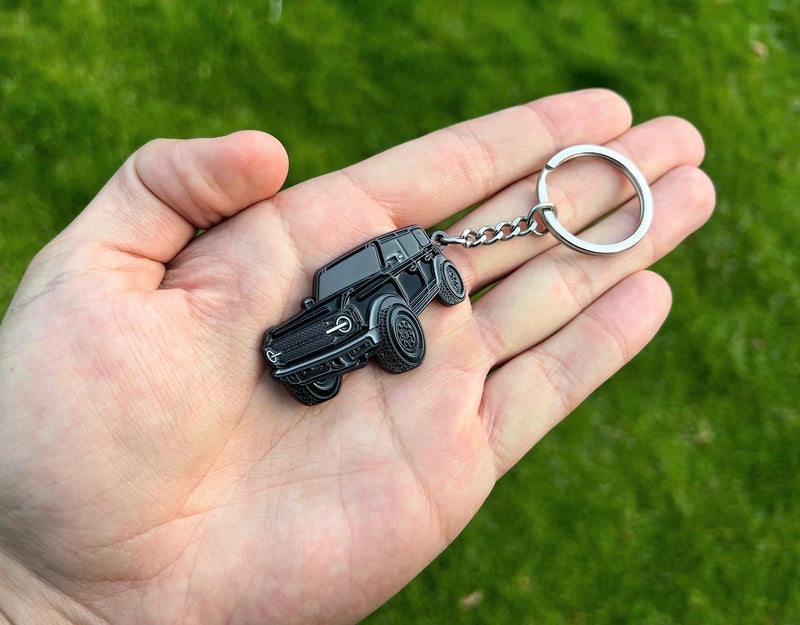 FOUR WHEEL BEAST Bronco Keychain Accessories 2023 4 door key chain Fob Cover Cool Car Mods (Black) - Image 5