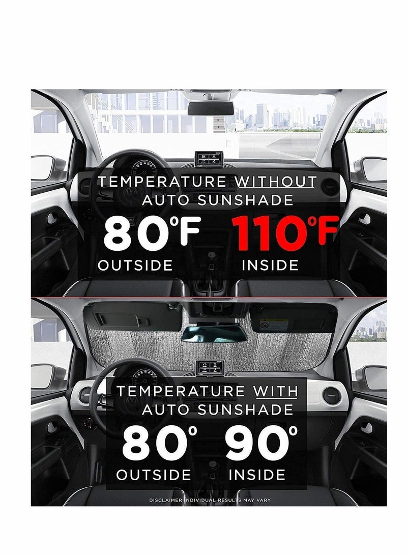 Car Windscreen Sun Shade Windshield UV Screen Protector Foldable Universal Against Frost Dust for SUV Truck 150cmx80cm
