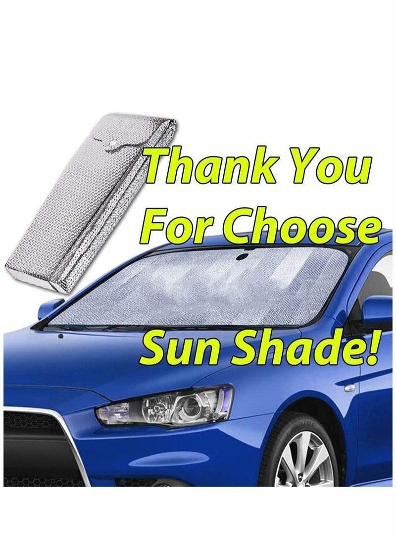 Car Windscreen Sun Shade Windshield UV Screen Protector Foldable Universal Against Frost Dust for SUV Truck 150cmx80cm