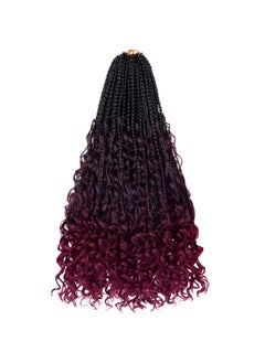 Beverlee Beverlee 18 Inch Boho Box Braids 8 Packs Goddess Box Braids Crochet Hair Bohemian Hippie Braids Braiding Hair Box Braids with Curly Ends Messy Prelooped Synthetic Crochet Hair for Women 128 Strands 
