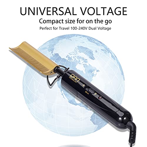 DAN Technology Curved Ceramic Hair Straightener and Heat Press Comb, 450°F Dual Voltage for Natural Black Hair, Portable for Travel & Home - Image 5