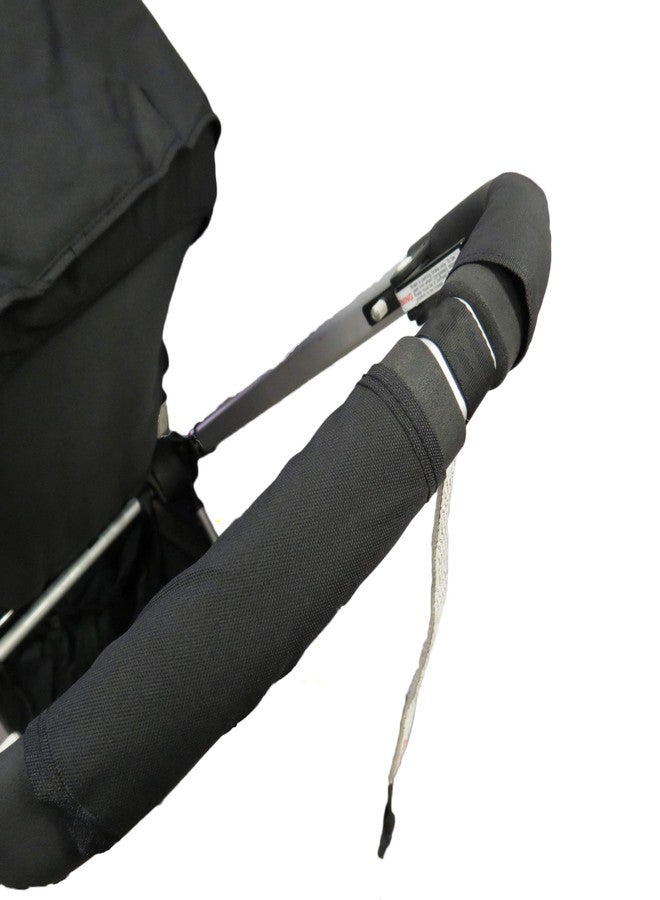Ponini 1 Pair of Colored Handlebar Armrest Conceal Covers Canvas Material to fit Bugaboo Baby Child Strollers (Black) - Image 1