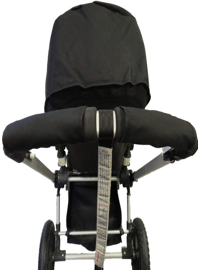 Ponini 1 Pair of Colored Handlebar Armrest Conceal Covers Canvas Material to fit Bugaboo Baby Child Strollers (Black) - Image 2