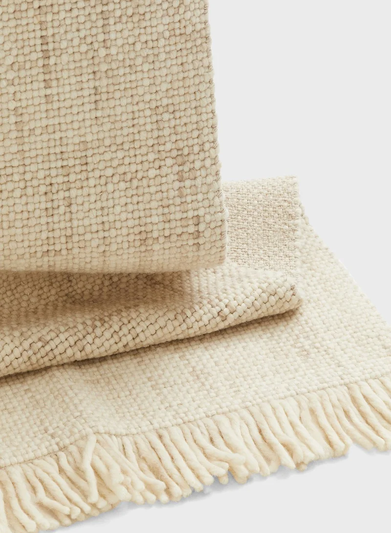 H&M Fringed Wool-Blend Rug