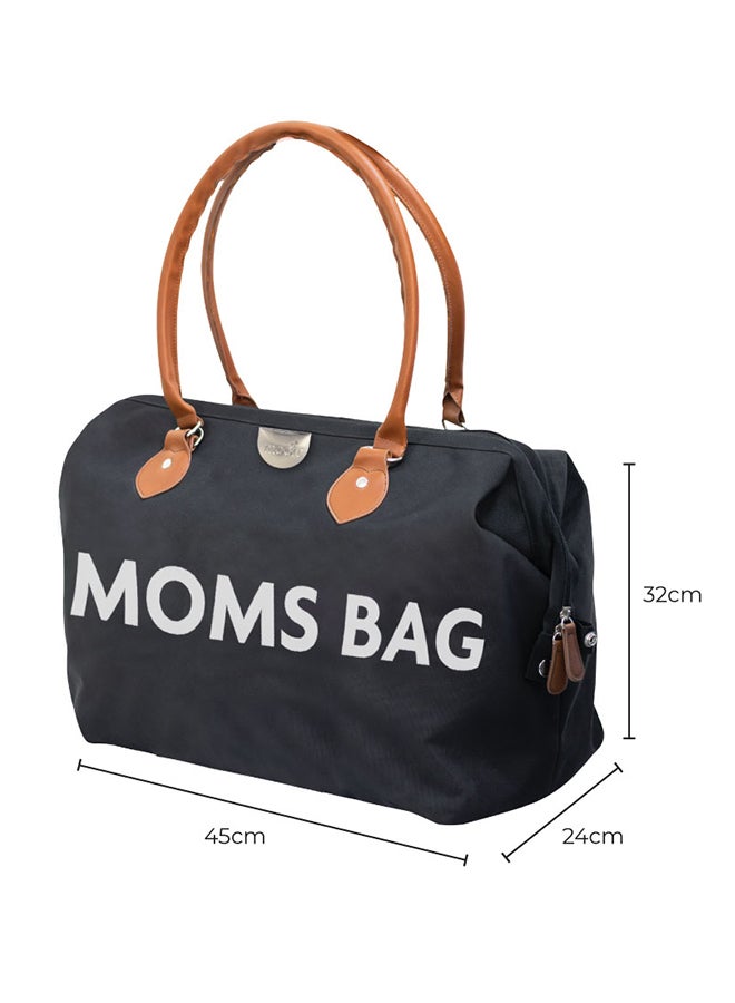 Moon Moms Large Capacity Waterproof Travel Diaper Bag With 2 Pouchs - Black - Image 2