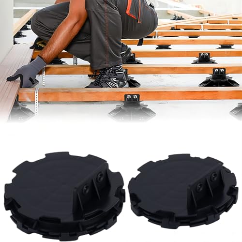 BGTLGIO 28Pack Adjustable Deck Support Pedestal Deck Foundation Base Support for Floating Deck Platform Deck Floor Height Adjustment Raising from 0.6" to 0.8 ", Black - Image 3