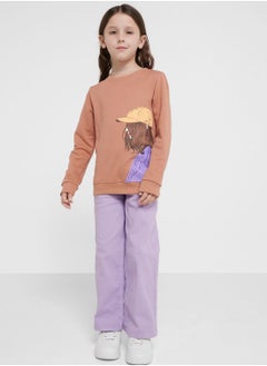 Girls Graphic Printed Sweatshirt