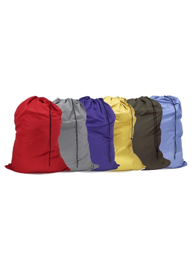 YETHAN Extra Large Laundry Bag 6 Pack, Varied Colors, Travel Laundry Bags with Drawstring Closure, 30"x40", for college, dorm and apartment dwellers. - Image 1