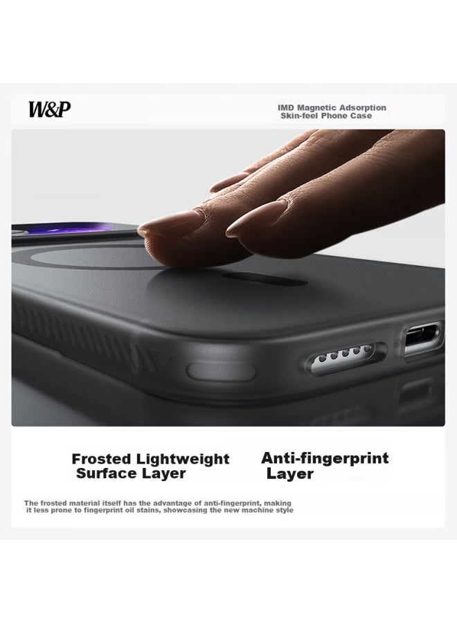 WP W&p Compatible Xiaomi 17 Pro Phone Case, Xiaomi 17 Pro Matte Skin-like Protective Cover, Magnetic Charging Case, Full Protection Anti-drop Anti-fingerprint Case For Men And Women, Matte Black Wp - Image 2