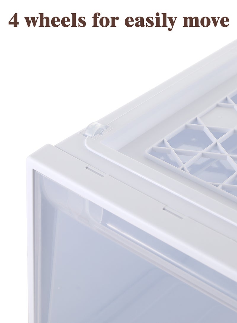 Ollieroo White Plastic Drawer Storage Box with Wheels – Stackable PP Organizer with Smooth Pull-Out Drawer and Easy-to-Install Casters for Closet, Desk, and Bedroom Storage, 45 x 38 x 27.5 - Image 5