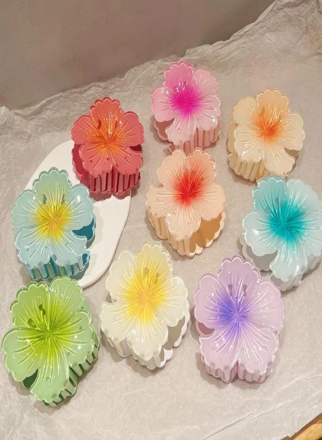 H-STYLE STORE Hibiscus Flower Hair Clips for Women & Girls – Tropical Claw Clips for Thin & Thick Hair – Cute Summer Hair Accessories (pack of 4) - Image 3